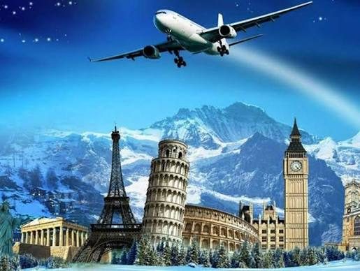 Aircraft flying over mountains