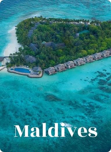 Aerial view of Maldives island and lagoon