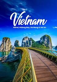 Bridge over green valley in Vietnam